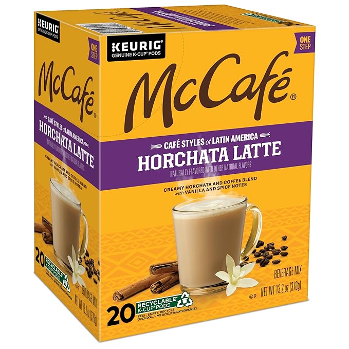 McCafe Cafe Styles of Latin America Horchata Latte, Keurig Single Serve K-Cup Coffee Pods, 20 Count (Pack of 1)