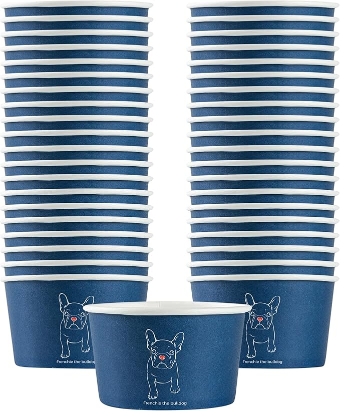Coppetta 12 Ounce Dessert Cups, 50 Disposable Ice Cream Cups - Lids Sold Separately, Sturdy, Frenchie Paper FroYo Bowls, For Hot And Cold Foods, Perfect For Gelato Or Mousse - Restaurantware