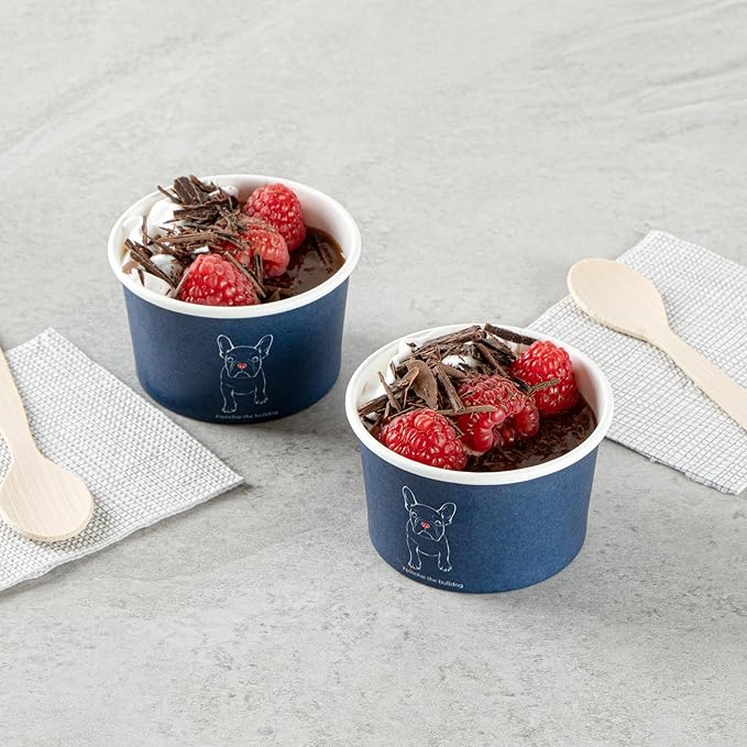 Restaurantware Blue 200 Count To Go Cup Disposable 3 x 3 x 1.8 Inches Paper Mini Cup Grease-Resistant Cup Recyclable Durable Design, Lids Sold Separately