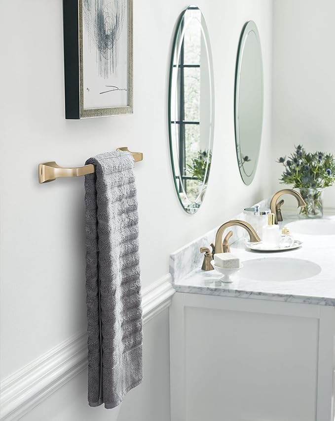 Amerock BH36013CZ | Champagne Bronze Towel Bar | 18 in (457 mm) Towel Rack | Highland Ridge | Bathroom Towel Holder | Bathroom Hardware | Bath Accessories