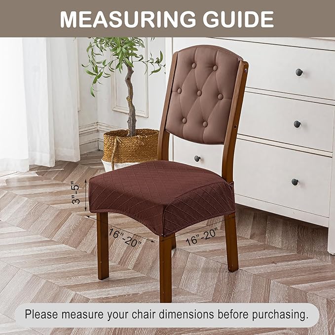 Genina Waterproof Seat Covers for Chairs Seat Covers for Dining Room Chair Slipcovers Kitchen Chair Covers Dining Chair Covers