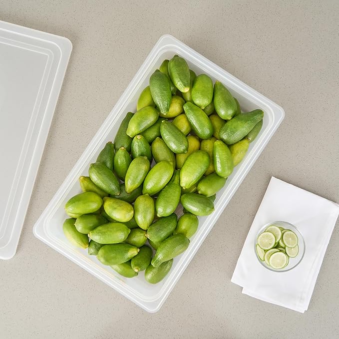 Restaurantware Food Storage Container 10 Pack of 20.7 x 12.6 x 3.9 Inches Plastic Stackable Storage Box White Reusable Label Container Dishwasher Safe For Restaurants And Kitchens