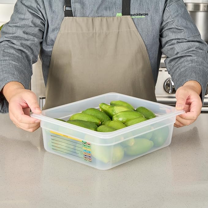 Restaurantware Food Storage Container 10 Pack of 12.7 x 10.3 x 3.9 Inches Plastic Stackable Storage Box White Reusable Label Container Dishwasher Safe For Restaurants And Kitchens