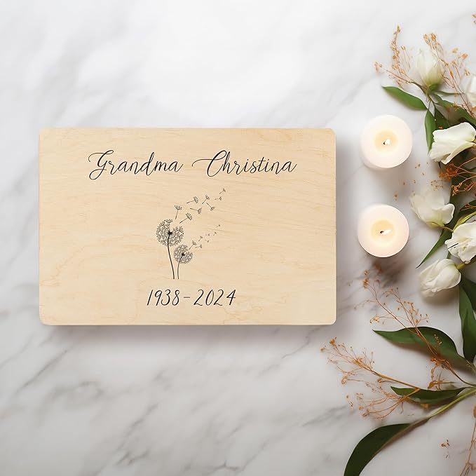 Creative Deco Personalized Wooden Storage Box Mourning Box | 11.8x7.87x5.51in (+-0.5) | Hinged Lid Handle Engraving | Unpainted Gift Box | Rough UNSANDED Keepsake Memory Souvenir Chest