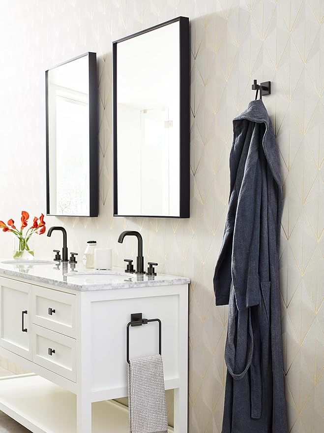 Amerock BH36072 Appoint 7-1/16" Wall Mounted Towel Ring - Matte Black