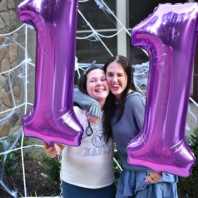 17 Balloon Numbers 40 In, 17th Birthday Decorations for Boys Girls, Purple Happy 71st Birthday Party Decorations Big Balloons for Wedding, Celebration Party, Graduations