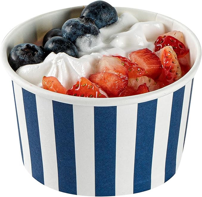 Restaurantware Blue 200 Count To Go Cup Disposable 3 x 3 x 1.8 Inches Paper Mini Cup Grease-Resistant Cup Recyclable Durable Design, Lids Sold Separately
