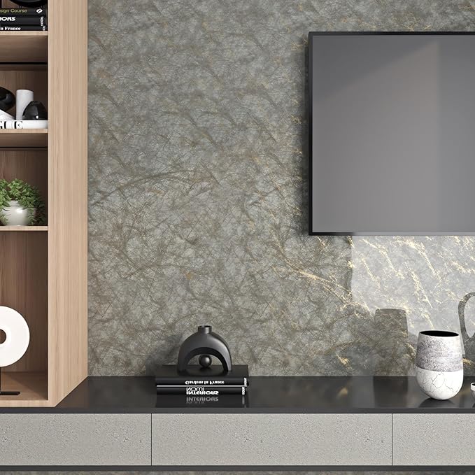 Livelynine 15.8x197 Laminate Countertop Contact Paper Green and Gold Marble Wallpaper Peel and Stick Countertops Kitchen Counter Top Covers Waterproof Backsplash Desk Wrap Vinyl Marble Table Cover