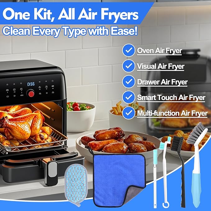 XANGNIER Air Fryer Cleaner Brush Kits,6 Pcs Air Fryer Cleaning brush Tools Accessories