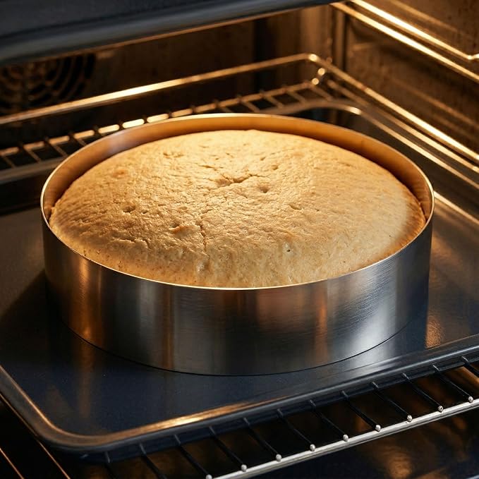 Restaurantware 12 x 2.4 Inch Baking Ring 1 Round Cake Ring - Oven-Ready Freezable Stainless Steel Ring Mold Dishwashable For Cooking Or Baking