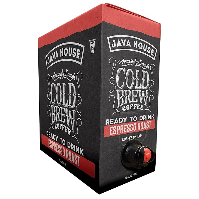 Java House dark roast Liquid Cold Brew Coffee On Tap, Espresso, 128 Fl Oz