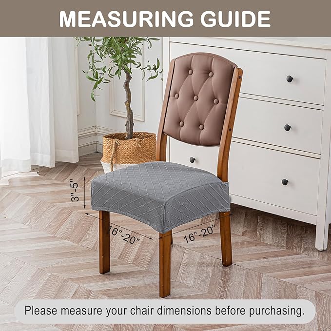 Genina Waterproof Seat Covers for Chairs Seat Covers for Dining Room Chair Slipcovers Kitchen Chair Covers Dining Chair Covers