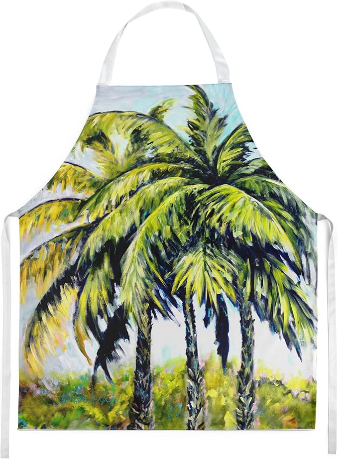 Caroline's Treasures Tropical Breeze Palm Trees Apron Cooking Kitchen Server Baking Crafts Gardening for Adult Women Men, Unisex, Large, Multicolor