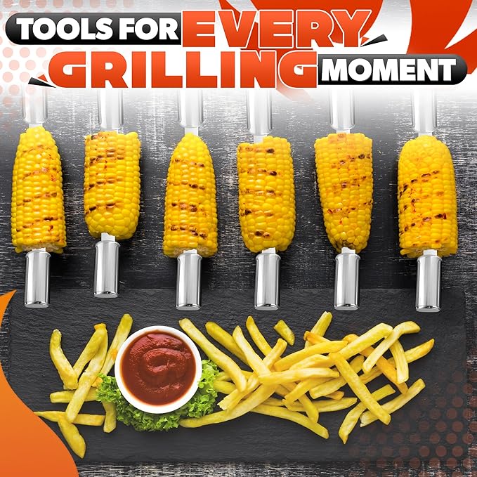 27 Pcs Grill Set for Outdoor Grill – Durable Stainless Steel Barbecue Tool Sets with Case, Thermometer & Mitt – Birthday Ideas for Men, Grill Accessories for Backyard BBQ & Cooking