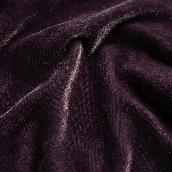 HiEnd Accents Stella Faux Silk Velvet Long Ruffled Pillow, 14x26 inch, Dark Voilet, Romantic Western Modern Traditional Style Luxury Bedding, Decorative Throw Pillow