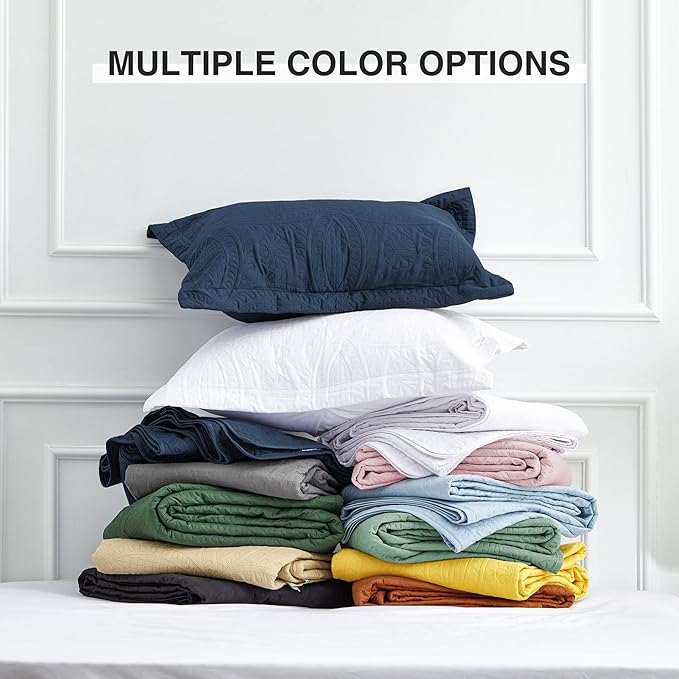 Love's cabin Quilts for Full Bed Navy Bedspreads Bedding Set - Summer Lightweight Bedspread Comforter - Coin Pattern Bedding Coverlet for All Season - 3 Pieces (1 Quilt, 2 Pillow Shams)