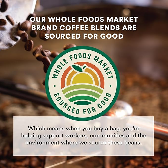 Whole Foods Market, Organic Whole Bean Coffee, Dark Italian Roast, Bittersweet, Rich & Velvety, 12 Ounce