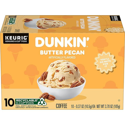 Dunkin’ Butter Pecan Artificially Flavored Coffee, Keurig K-Cup Pods, 10 Count Box