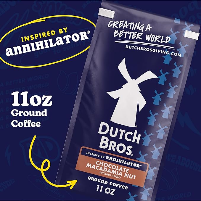 Dutch Bros® Chocolate Macadamia Nut Ground Flavored Coffee Inspired by Annihilator®, Bagged 11oz
