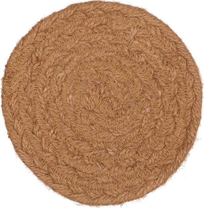 Wyatt Stenciled Bear Jute Coaster Set of 6