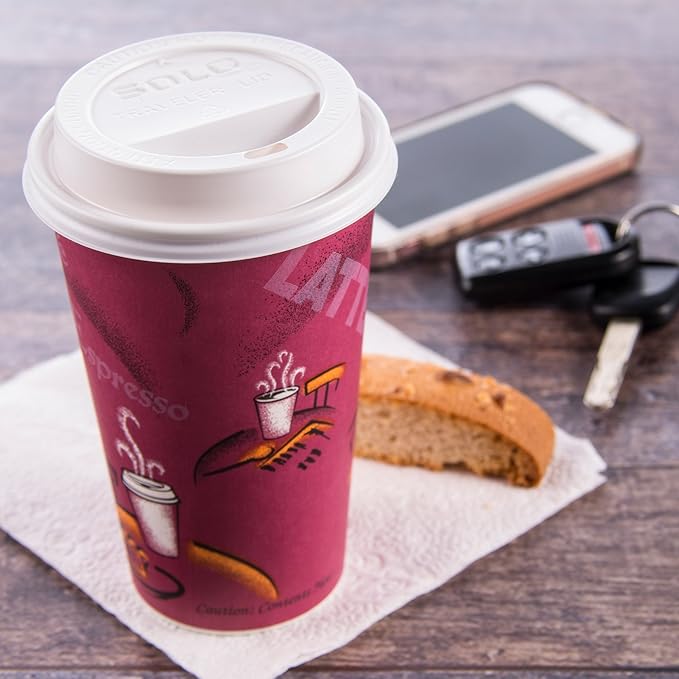 SOLO TLP316-0007 White Traveler Plastic Lid - For SOLO Paper Hot Cups (Case of 1000)