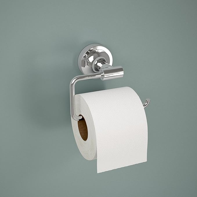 Franklin Brass Voisin (1-Pack) Toilet Paper Holder Polished Chrome Tissue Roll Holder for Bathroom Organization and Storage European Single Post Toilet Tissue Holder Wall Bathroom Accessories VOI50-PC