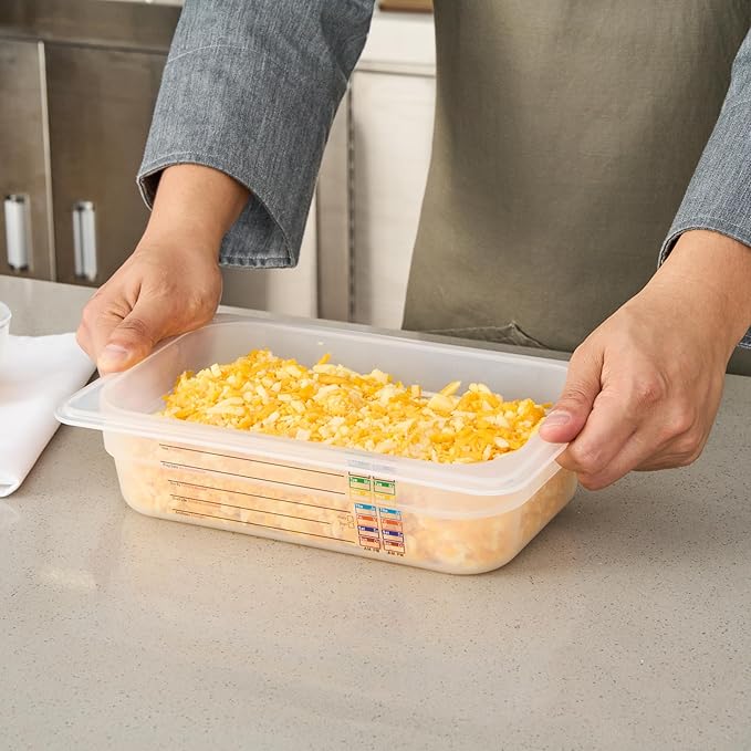 Restaurantware Food Storage Container 10 Pack of 10.3 x 6.2 x 2.5 Inches Plastic Stackable Storage Box White Reusable Label Container Dishwasher Safe For Restaurants And Kitchens