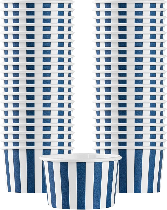 Restaurantware Blue 200 Count To Go Cup Disposable 3 x 3 x 1.8 Inches Paper Mini Cup Grease-Resistant Cup Recyclable Durable Design, Lids Sold Separately