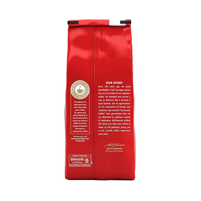 Community Coffee Signature Blend 32 Ounce, Dark Roast Ground Coffee, 32 Ounce Bag (Pack of 2)