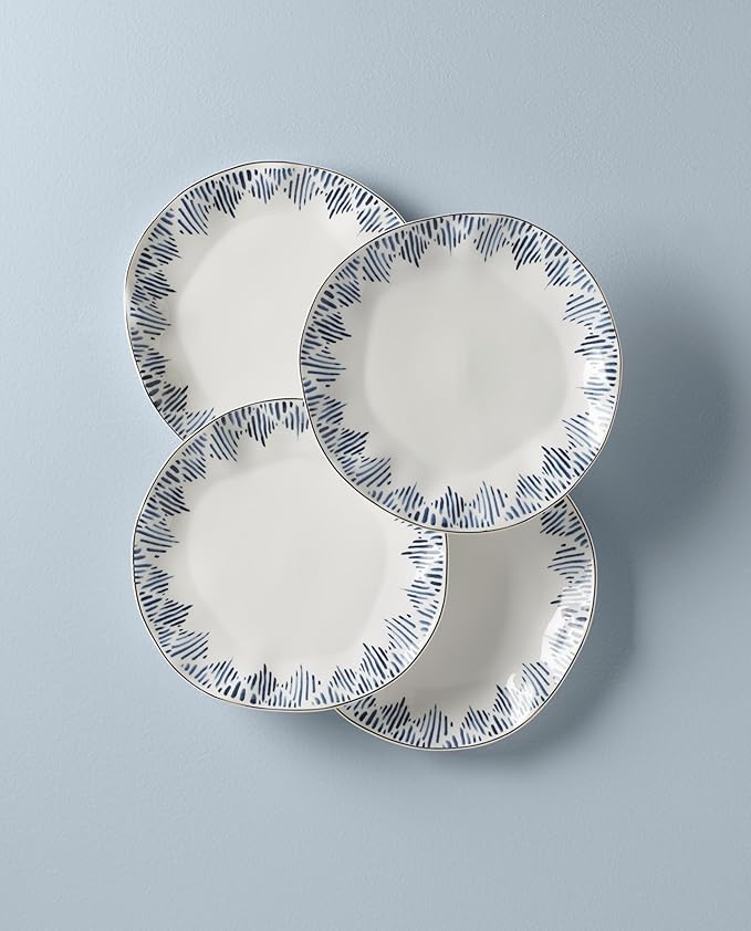 Lenox Blue Bay 4-Piece Set Dinner Plates, 6.45 LB, White