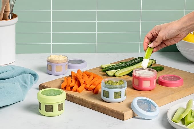 Ello Reusable Condiment Containers with Screw-on Leak Proof Lid | Perfect for Salad Dressing Sauce Dips Lunchbox Picnic Travel Bento Box | BPA-Free | Dishwasher Safe