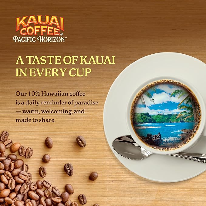 Kauai Coffee Ground Coffee – Smooth, Rich, Medium Roast – Slightly Sweet Nutty Flavor – Arabica-Coffee, 10% Hawaiian with No Bitterness – Vanilla Macadamia Nut, 24oz (Pack of 2)