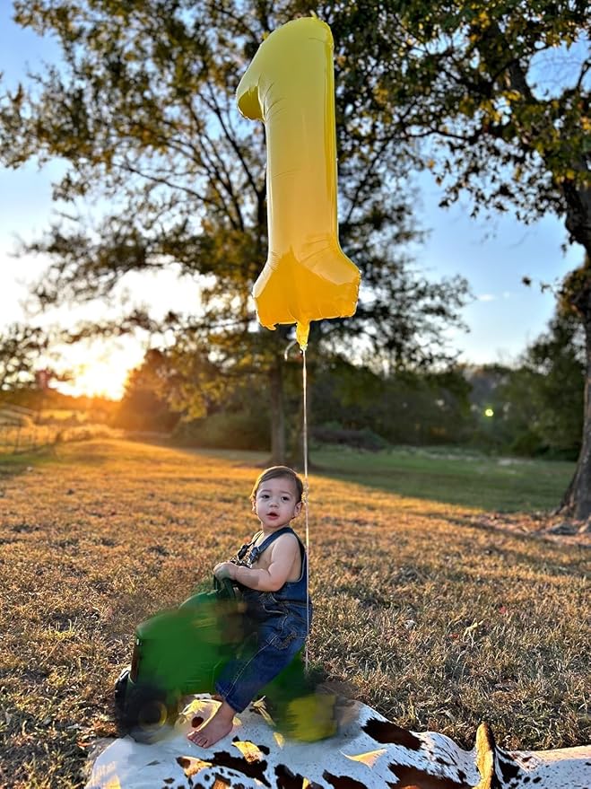 Balloons Number 5, Yellow Balloon Numbers for Girls Boys Happy Birthday Decorations, 40 Inch Balloon for 5, 15, 25, 2025 Graduation Wedding Anniversaries Party