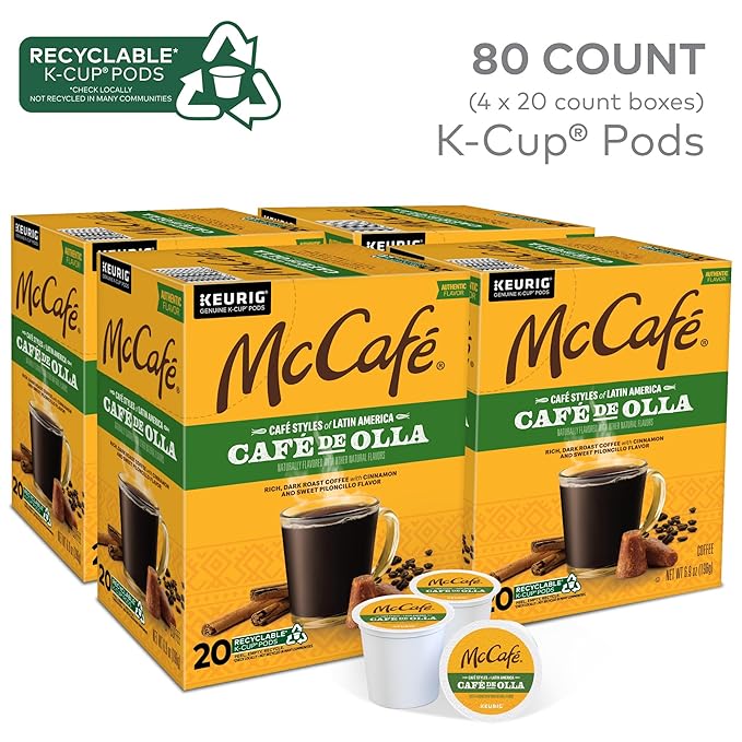 McCafe Cafe Styles of Latin America Cafe de Olla, Keurig Single Serve K-Cup Coffee Pods, 20 Count