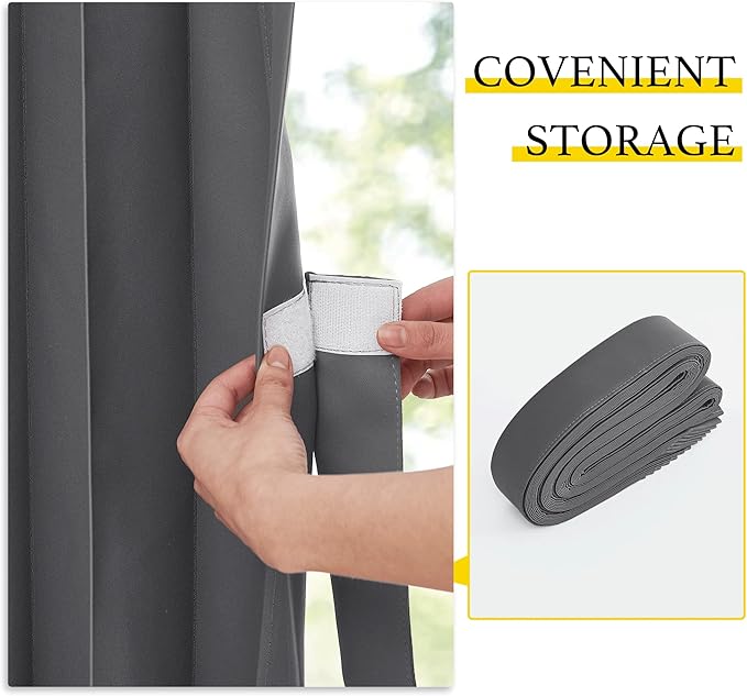 NICETOWN Blackout Bedroom Curtains 80 Inches Long, Thermal Insulated Sliding Door Room Divider Window Drapes for Living Room Bathroom, Doorway Curtains for Entryway, 1 Panel, 60W x 80L, Grey