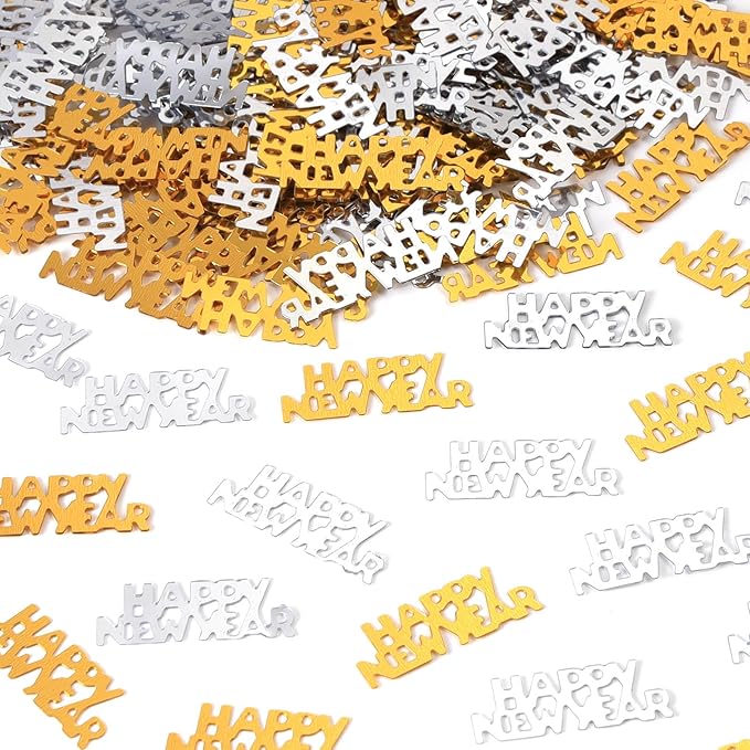500 Pcs New Year Confetti, Gold 2026 Table Shiny Confetti Glitter for Happy New Year Decorations 2026 New Years Eve Table Decorations