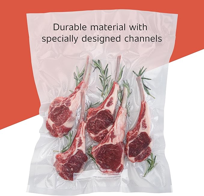 FoodSaver Custom Fit Airtight Food Storage and Sous Vide Vacuum Sealer Bags,8 x 20',Perfect for Meal Prep and Sous Vide Cooking,(Pack of 12)