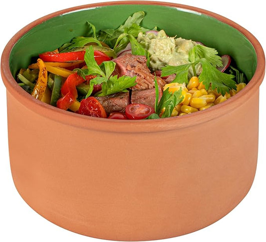 Restaurantware Terracotta Cazuela Bowls 2 Pack of 68 oz Durable Rustic Serving Dish Glazed Oven-Safe Bowl Freezer-Safe Tapas Dish Microwave-Safe Dishwasher-Safe