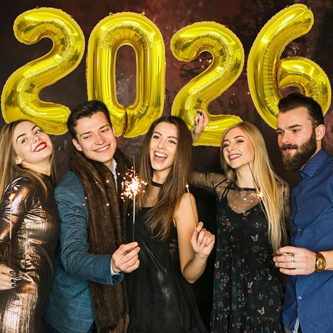 2026 Balloons Gold, Number Balloons 40 Inch, New Years Balloons for 2026 New Years Graduation Decorations Home Office Decoration