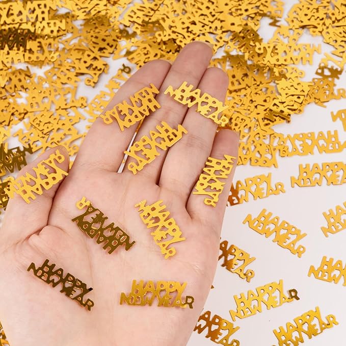500 Pcs New Year Confetti, Gold 2026 Table Shiny Confetti Glitter for Happy New Year Decorations 2026 New Years Eve Table Decorations