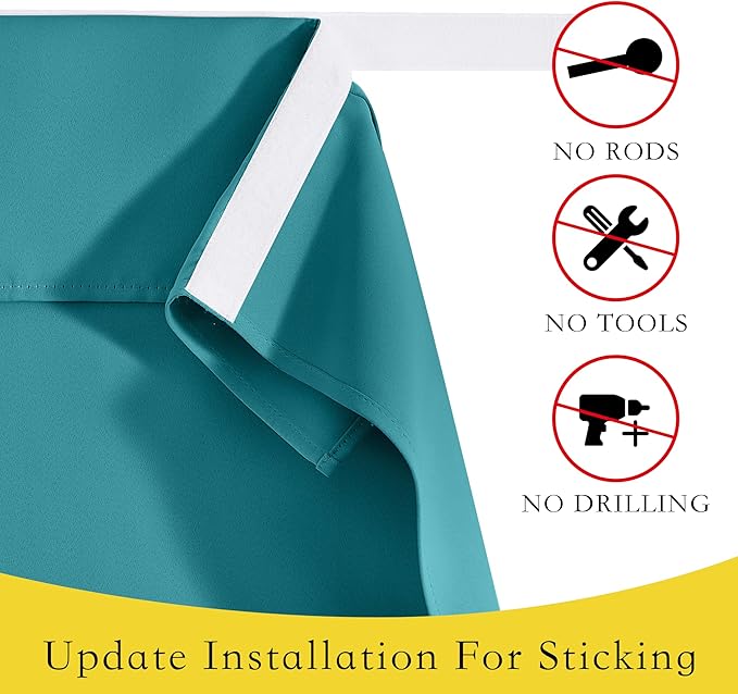 NICETOWN Blackout French Door Blinds, Privacy Window Curtains Thermal Insulated Tricia Door Shades for Patio/Carport/Balcony Doorway, W26 x L72 inch, 1 Panel, Peacock Teal