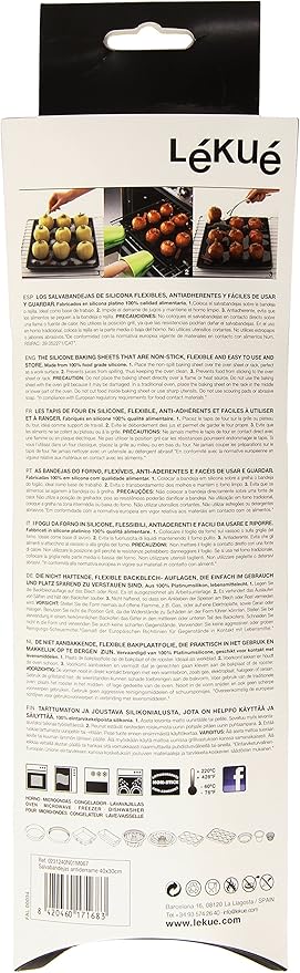 Lekue 12 by 16-Inch Non-Spill Baking Sheet, Black