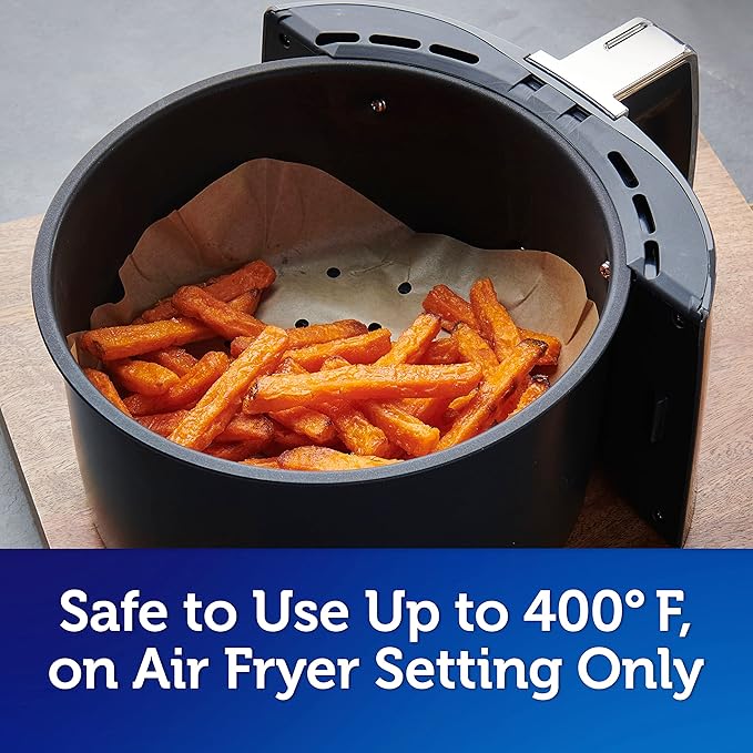 Reynolds Kitchens Air Fryer Liners Disposable, Unbleached Parchment Paper Sheets, 50 Count (Pack of 3)
