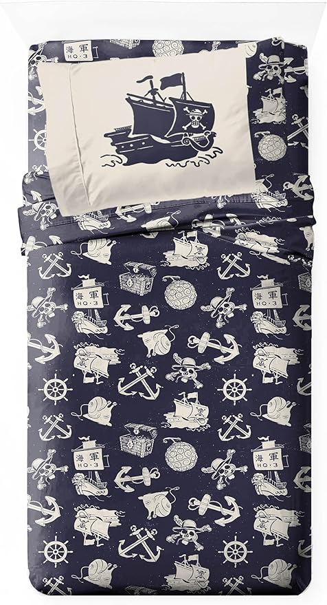 Jay Franco Kids Sheet Set with Fitted, Flat Sheets & Pillow Cover - Ultra-Soft Bedding with Pillowcase for Room Decor, Blue - One Piece, 3 Piece Twin