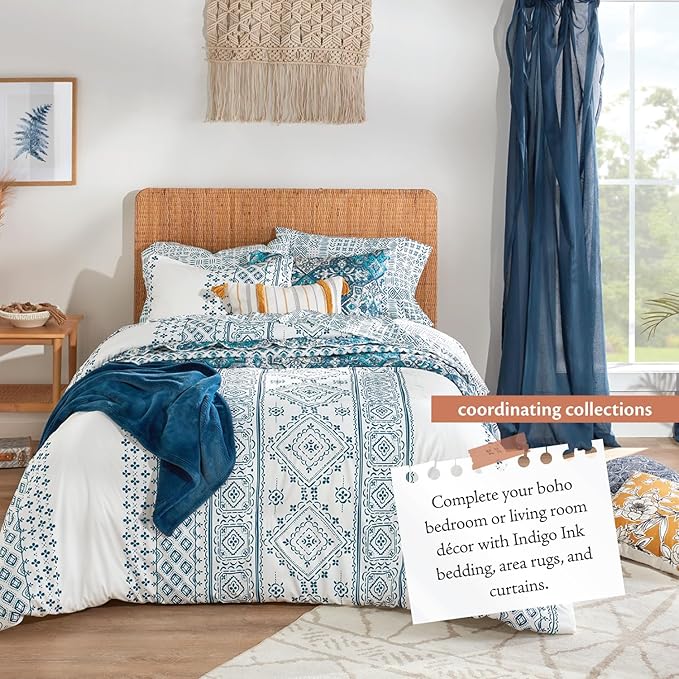 Indigo Ink Yellow & Gray Decorative Pillow - 14" x 20" | Striped Throw Cushion for Couch, Chair, Bed | Textured Stripes | Cotton Cover | Cozy Home Decor | Soft Plush Filling | White Denim Collection