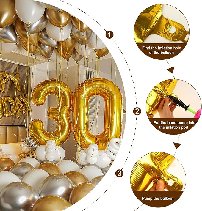 5Th Balloons Number, Gold Balloon Numbers for Girls Boys 40 Inch Happy Birthday Decorations for 5 15 25 2025 Graduation Wedding Anniversaries