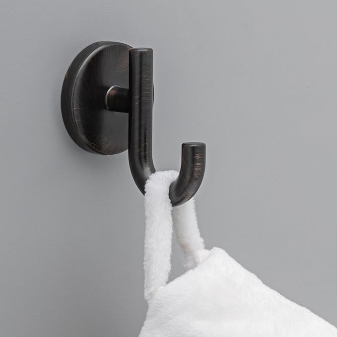Delta Trinsic (1-Pack) Towel Hooks Venetian Bronze Single Bathroom Hooks Wall Mounted for Robes & Towels Hand Towel Hook Holder Kitchen, Bathroom Accessories