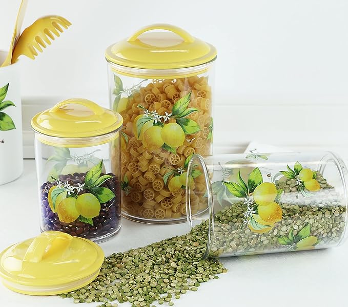 Food Storage Containers, BPA Free Airtight Canisters for Cereal, Pasta, Sugar, Coffee, Flour, Cookies, Loose Tea, for Kitchen Organization, Set of 3 by Reston Lloyd, Seafoam