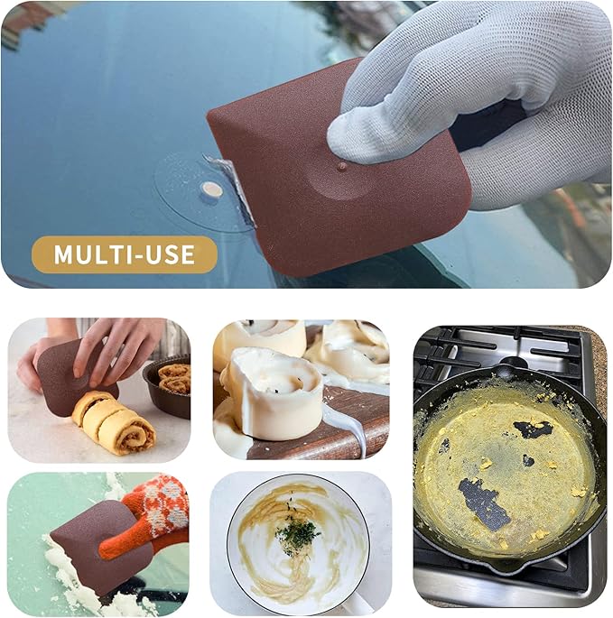 Pan Scraper Dish Scraper Tool Set, 5 Pack Plastic Pan Scraper Pot Scraper Food Scraper Nylon Non-Scratch Scraper, Polycarbonat Skillet Scraper Cleaner for Cleaning Grease Burnt Food, Kitchen Scraper