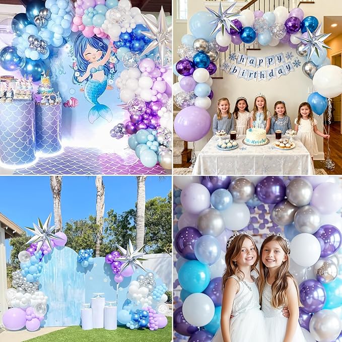 KARLURE Purple and Blue Balloon Arch Garland Kit for Girls Princess Birthday Party Baby Shower Anniversary Decorations